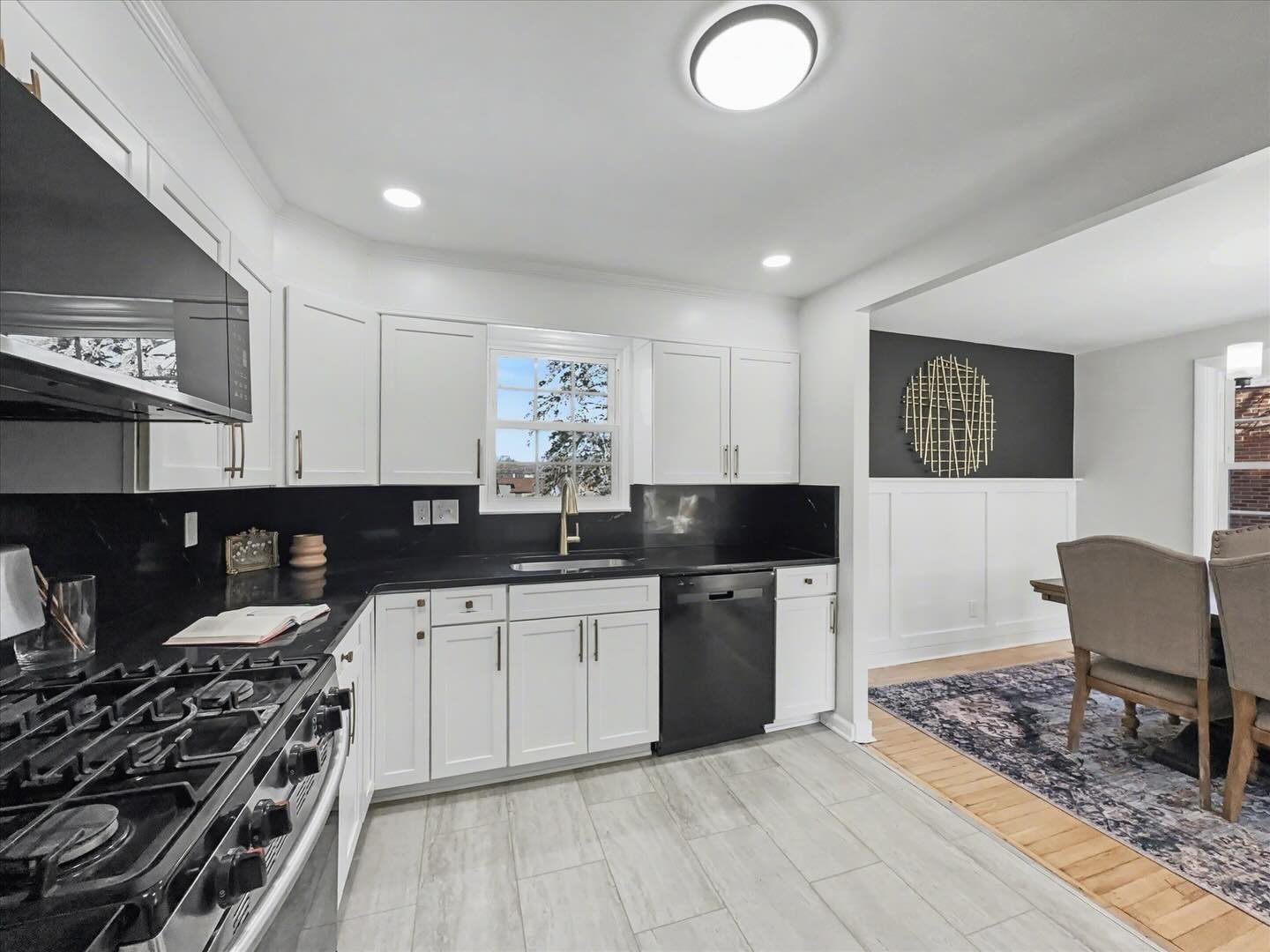 A finished, elevated interior